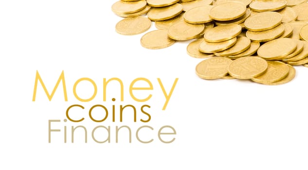 golden coins isolated on white