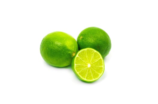 Fresh ripe lime. Isolated on white background