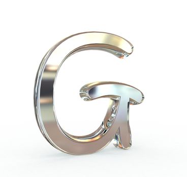 3d metal alphabet symbol.(isolated.)