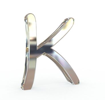 3d metal alphabet symbol.(isolated.)