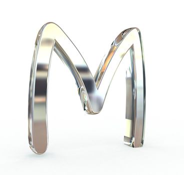 3d metal alphabet symbol.(isolated.)