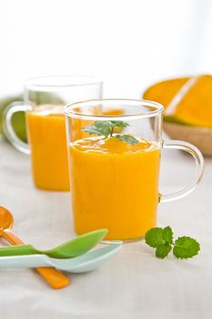 Mango smoothie with mint by some fresh mango