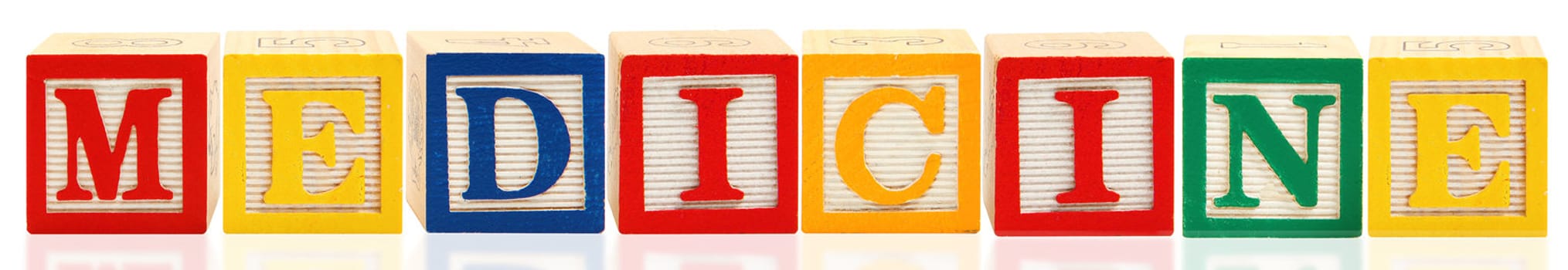 Colorful alphabet blocks. MEDICINE