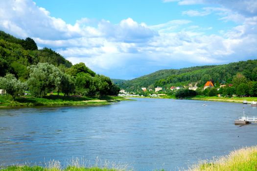 the old city "Koenigstein" on the River Elbe, Germany, the region of Europe