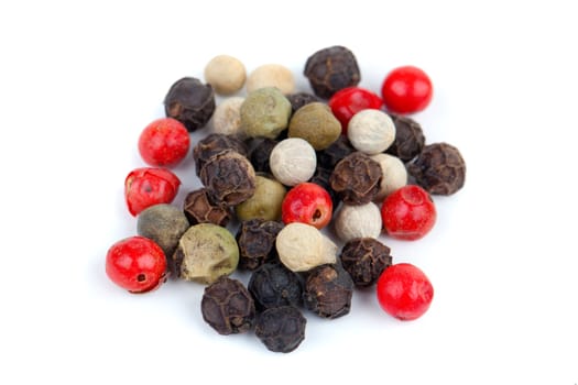 Colored Peppers Mix on the white background