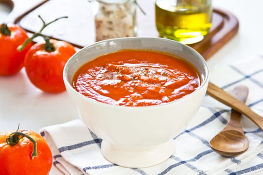 Tomato soup by fresh tomatoes
