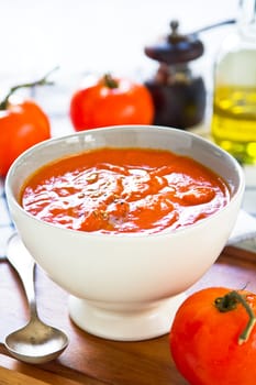 Tomato soup by fresh tomatoes