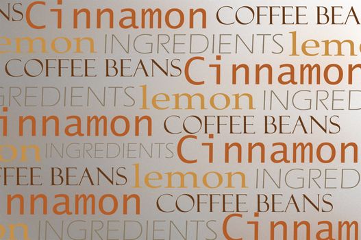set of coffee words