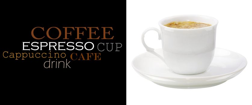 Coffee cup on white background