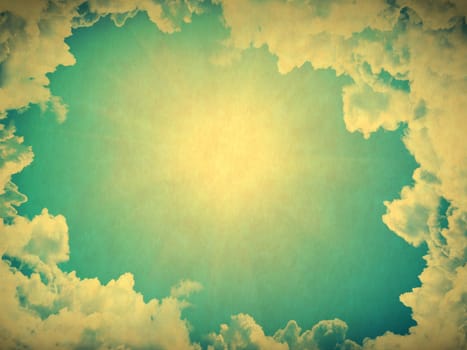 retro image of cloudy sky