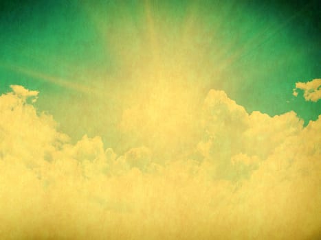 Vintage background in the blue shade with clouds