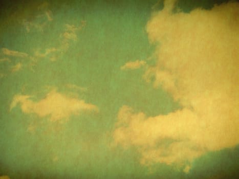 Vintage background in the blue shade with clouds