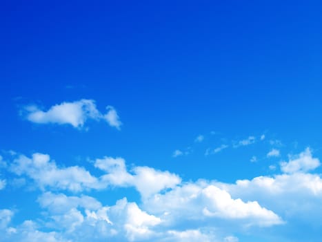 Blue sky with clouds and sun
