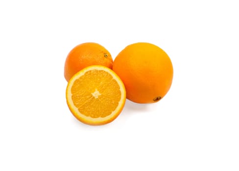 image of a fresh whole orange isolated on white