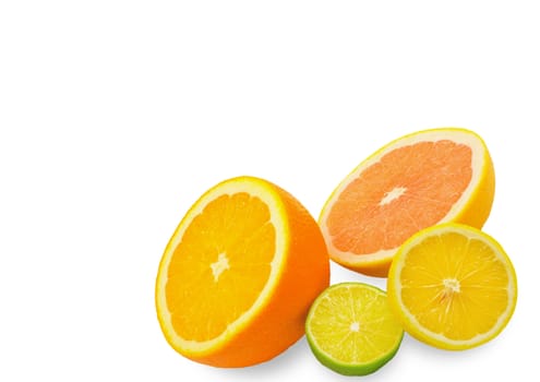 Citrus fresh fruit isolated on a white background