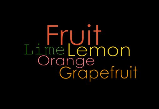 Fruit word background