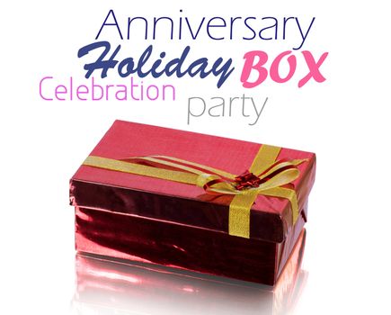 Red Gift Box on white background