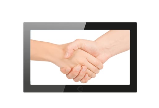 Black generic tablet pc, 3d render.