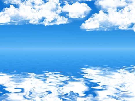 blue sky background with tiny clouds
