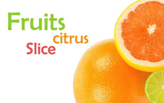 citrus fruits on white