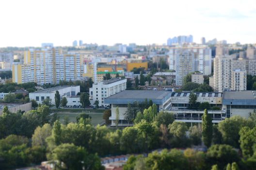 Street at Kiev city and green park