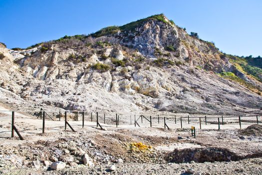 Pozzuoli, Italy. Solfatara area, volcanic crater still in activity.