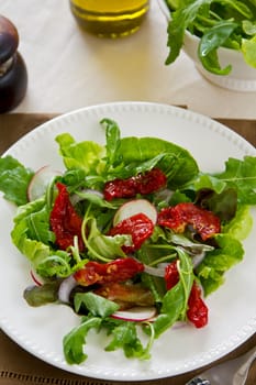 Sundried tomato with radish and rocket salad