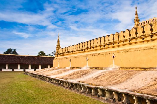 Walls of the temple in Laos country