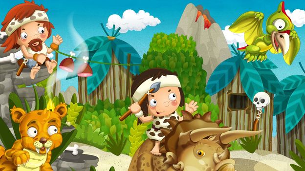 The beautiful illustration with many different elements