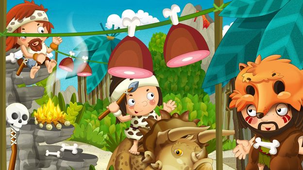The beautiful illustration with many different elements