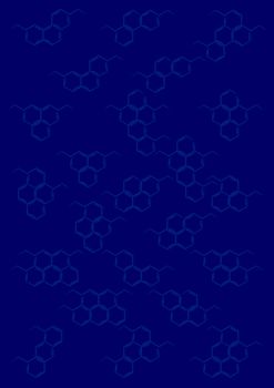 Abstract background with structural chemical formulas of benzene rings