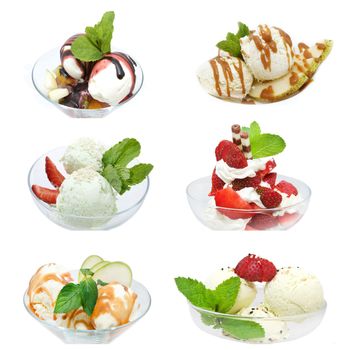 several kinds of ice cream
