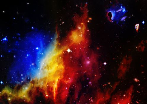 Far space being shone nebula as abstract background