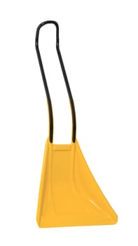 yellow plastic scoop isolated