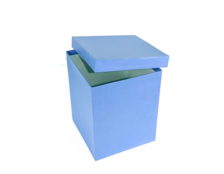 Blue box on white background