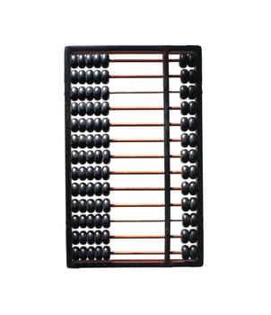 old wooden abacus isolated on a white background