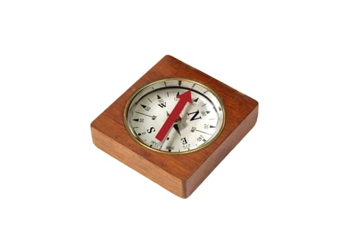 Detailed wooden compass