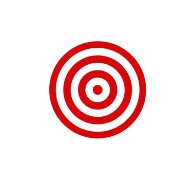 Red darts target aim on white background