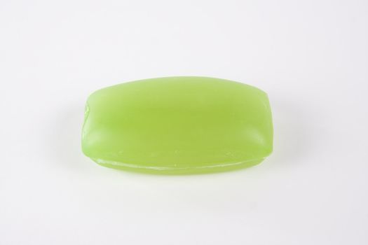 Green soap isolated on white background