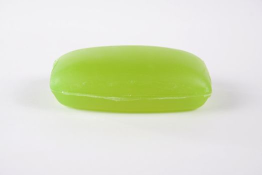 Green soap isolated on white background