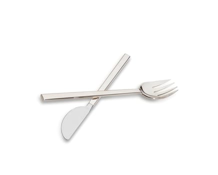 Flatware on white background. Fork and knife.