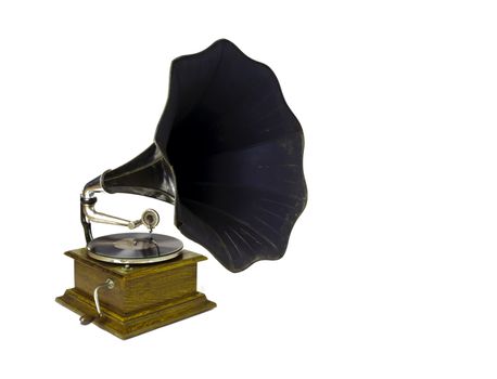 Vintage gramophone isolated. Clipping path included.