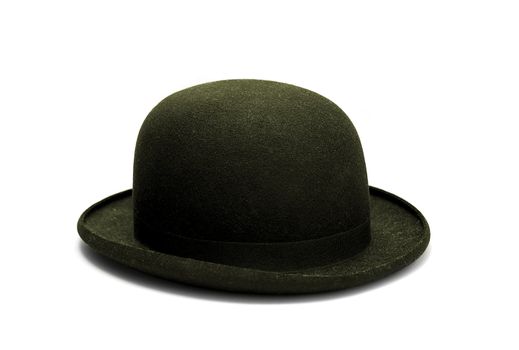 Vintage bowler hat isolated on white