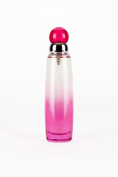 Pink parfume bottle isolated