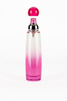 Pink parfume bottle isolated