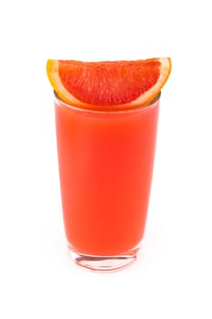 Grapefruit juice glass. Isolated on white background