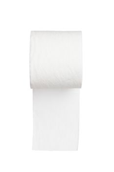 toilet paper on white background
