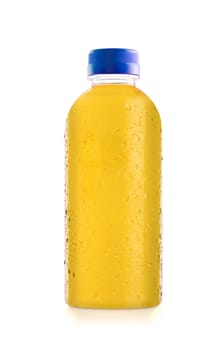 Plastic bottle of orange juice