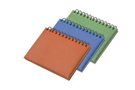 stack of ring binder book or notebook isolated