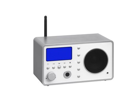 Radio receiver on a white background